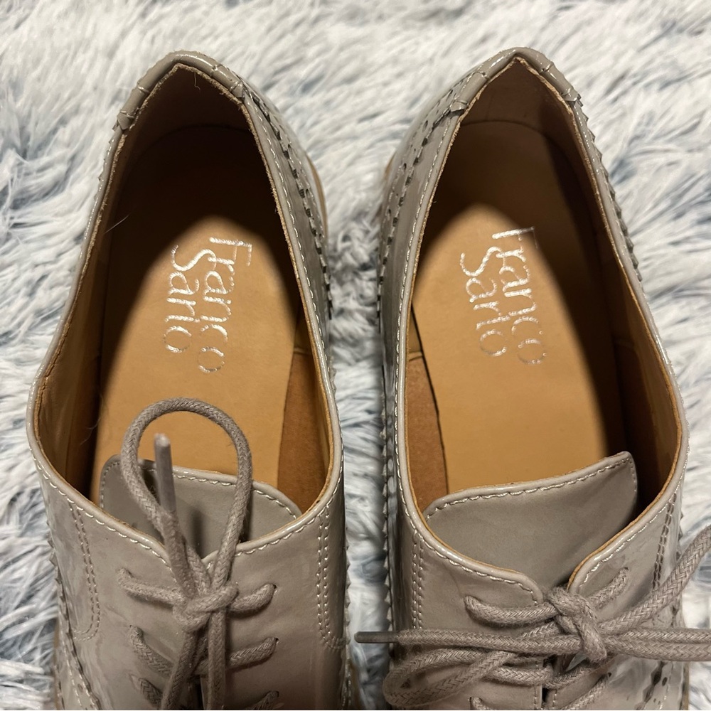 Brand New Franco Sarto "Imagine" Gray Patent Leather Wingtip Oxford Shoes 8M - Picture 6 of 16